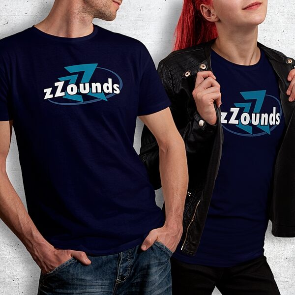 zZounds Logo T-Shirt, Navy Blue, Small, Models