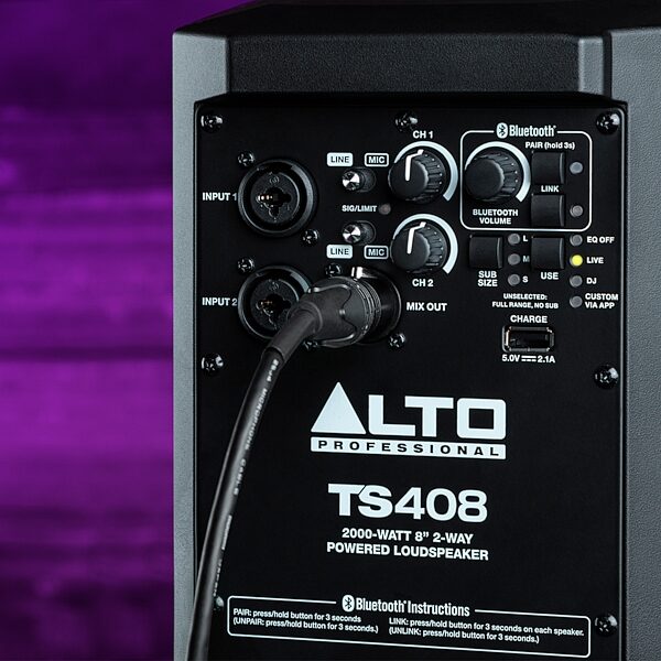 Alto Professional TS408 Powered Loudspeaker, New, Action Position Back
