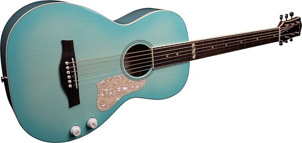 Godin Rialto Acoustic-Electric Guitar (with Gig Bag), Laguna Blue, Action Position Back