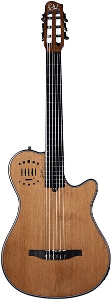 Godin Multiac Grand Concert Deluxe Classical Acoustic-Electric Guitar (with Gig Bag), Mahogany, Action Position Back