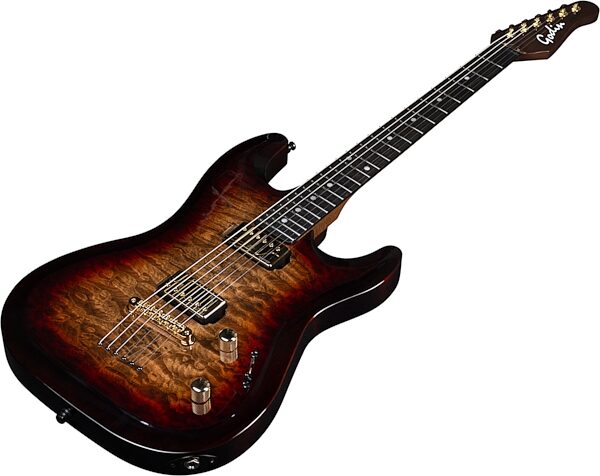 Godin Artisan ST-II EN Electric Guitar (with Case), Whiskey Burst, Action Position Back