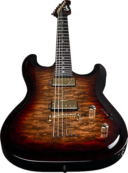 Godin Artisan ST-II EN Electric Guitar (with Case), Whiskey Burst, Action Position Back