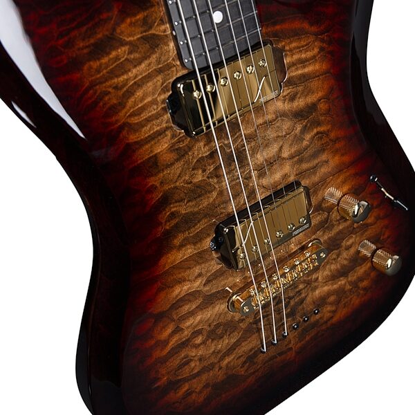 Godin Artisan ST-II EN Electric Guitar (with Case), Whiskey Burst, Action Position Back