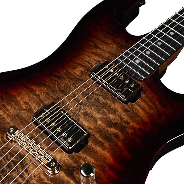 Godin Artisan ST-II EN Electric Guitar (with Case), Whiskey Burst, Action Position Back