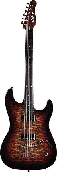 Godin Artisan ST-II EN Electric Guitar (with Case), Whiskey Burst, Action Position Back