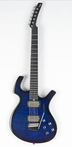 Parker NiteFly Mojo Flame Electric Guitar (with Case), Transparent Blue Burst