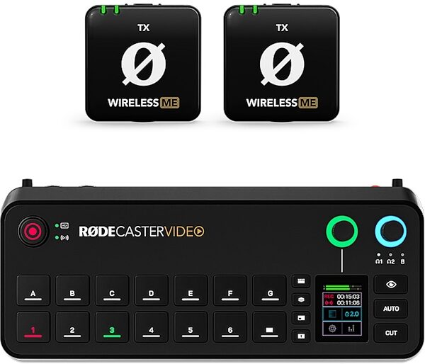 Rode RODEcaster Video Production Console for Audio and Video, Bundle with 2 Rode Wireless ME TX Transmitters, Bundle