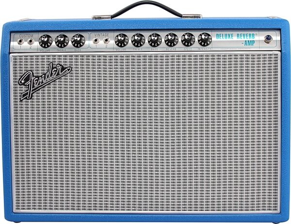 Fender Limited Edition Electric Blue '68 Custom Deluxe Reverb Guitar Combo Amplifier, Action Position Back