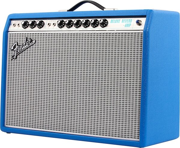 Fender Limited Edition Electric Blue '68 Custom Deluxe Reverb Guitar Combo Amplifier, Action Position Back