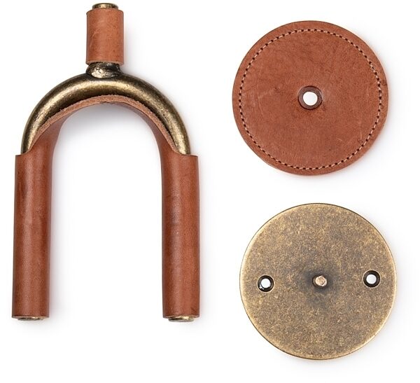 Levy's Brass Forged Guitar Hanger, Tan Leather, view