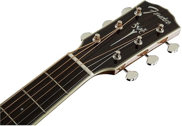 Fender Paramount PM2 Standard Parlor Acoustic-Electric Guitar (with Case), Headstock Front