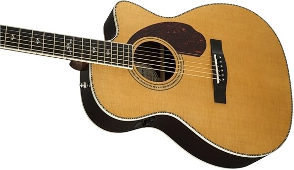 Fender Paramount PM3 Deluxe Triple 0 Acoustic-Electric Guitar (with Case), Body Left