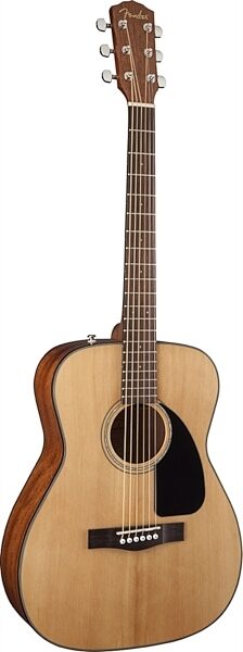 Fender CF-60 Folk Acoustic Guitar (with Case), Angle