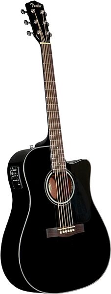 Fender CD-140SCE Classic Design Acoustic-Electric Guitar, Black - Left
