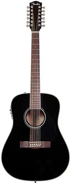 Fender CD-160SE Classic Design 12-String Acoustic-Electric Guitar, Black