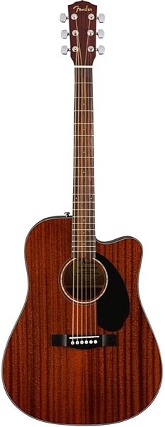 Fender CD-60SCE All Mahogany Dreadnought Acoustic-Electric Guitar, Main
