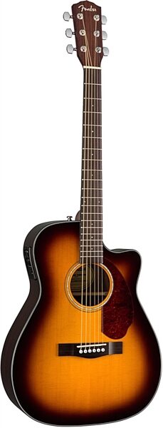 Fender CC-140SCE Concert Acoustic-Electric Guitar (with Case), Angle