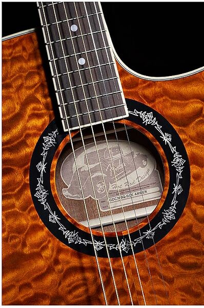 Fender T-Bucket 300CE Acoustic-Electric Guitar, Amber - Closeup