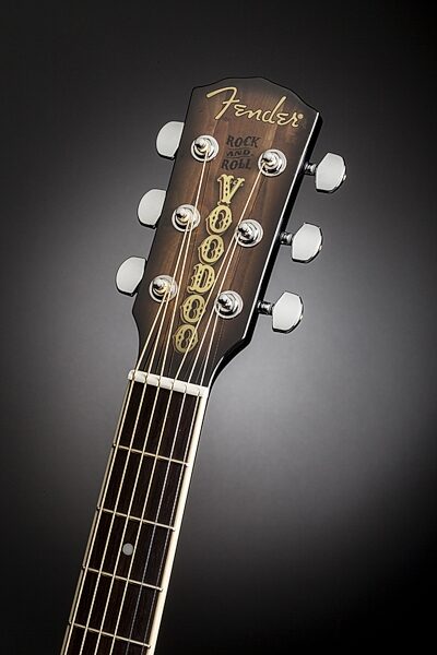 Fender T-Bucket 300CE Vince Ray Voodoo Acoustic-Electric Guitar, Headstock