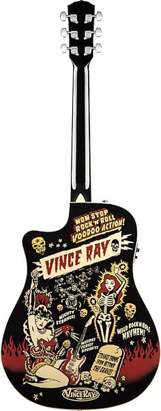 Fender T-Bucket 300CE Vince Ray Voodoo Acoustic-Electric Guitar, Back