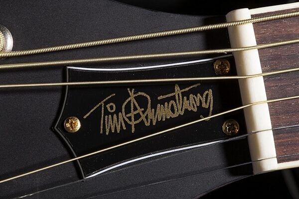 Fender Tim Armstrong Deluxe Left-Handed Acoustic-Electric Guitar (with Case), Headstock Signature