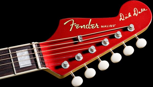 Fender Dick Dale Malibu SCE Acoustic-Electric Guitar, Headstock