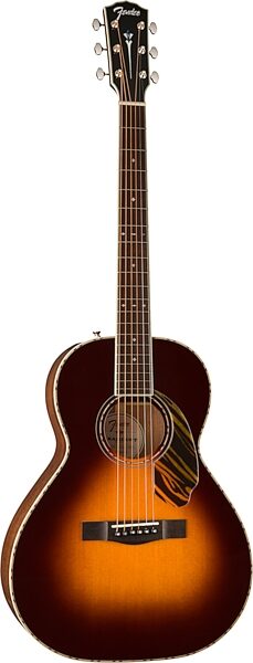 Fender Paramount Series PS-220E Parlor Acoustic Electric Guitar (with Case), Action Position Back
