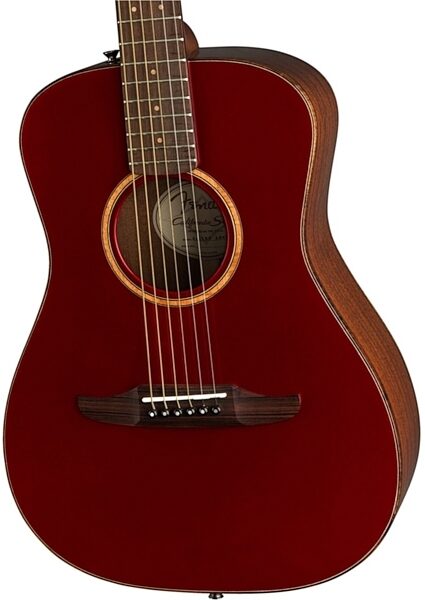 Fender Malibu Classic Hot Rod Acoustic-Electric Guitar (with Gig Bag), Red Metallic, USED, Scratch and Dent, View