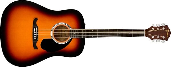 Fender FA-125 Dreadnought Acoustic Guitar Pack, Sunburst, Action Position Back