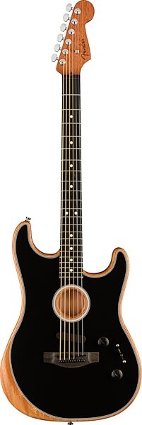 Fender American Acoustasonic Stratocaster Electric Guitar (with Gig Bag), Action Position Back