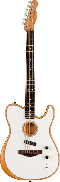 Fender Acoustasonic Player Telecaster Electric Guitar (with Gig Bag), Arctic White, USED, Blemished, Action Position Back