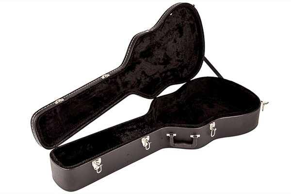 Fender Flat-Top Dreadnought Acoustic Guitar Case, Black, Black - Open