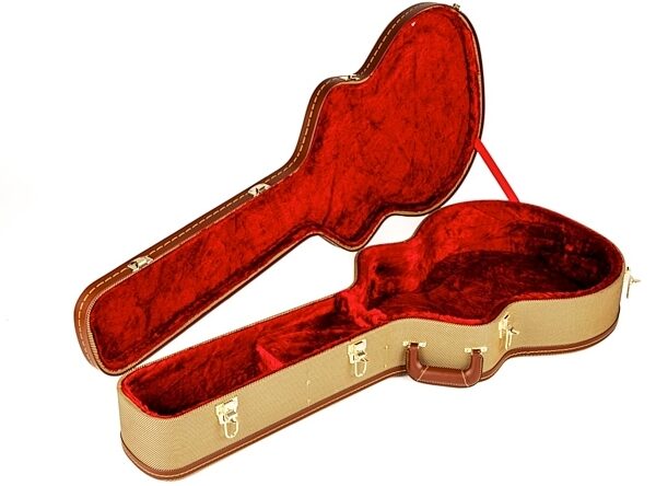 Fender Flat-Top Jumbo Acoustic Guitar Case, Tweed - Open