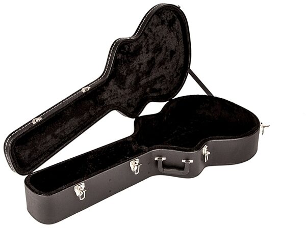 Fender Flat-Top Jumbo Acoustic Guitar Case, Black - Open