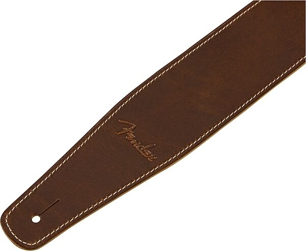 Fender Broken-In Leather Strap, Tan, 2.5 inch, Action Position Back