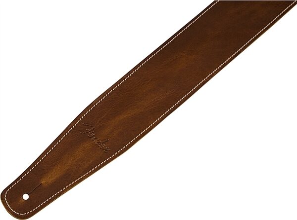 Fender Broken-In Leather Strap, Tan, 2.5 inch, Action Position Back