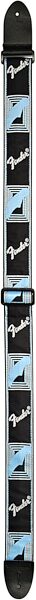 Fender Monogram Guitar Strap, Black, Light Gray, and Medium Blue, Black Light Gray Medium Blue