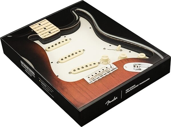 Fender Pre-Wired Stratocaster Pickguard, Tex-Mex SSS, Tex-Mex Parchment, Action Position Back