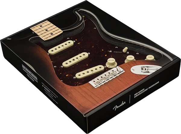 Fender Stratocaster Vintage Noiseless Pre-wired Pickguard, Tortoise Shell, Action Position Back