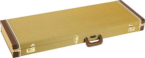 Fender Classic Wood Case for Stratocaster or Telecaster Electric Guitar, Tweed, Action Position Back