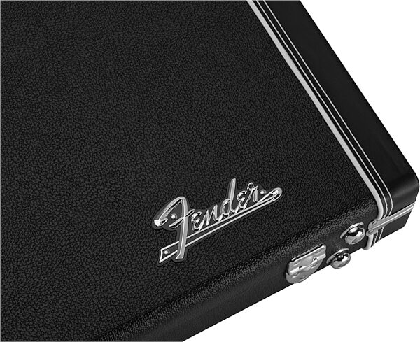 Fender Classic Wood Case for Stratocaster or Telecaster Electric Guitar, Black, Action Position Back