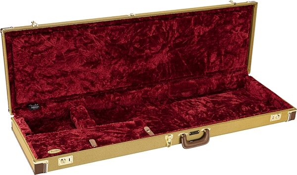 Fender Classic Wood Case for Precision/Jazz Electric Bass Guitars, Tweed, Action Position Back