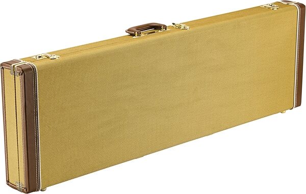 Fender Classic Wood Case for Precision/Jazz Electric Bass Guitars, Tweed, Action Position Back