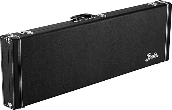 Fender Classic Wood Case for Precision/Jazz Electric Bass Guitars, Black, Action Position Back