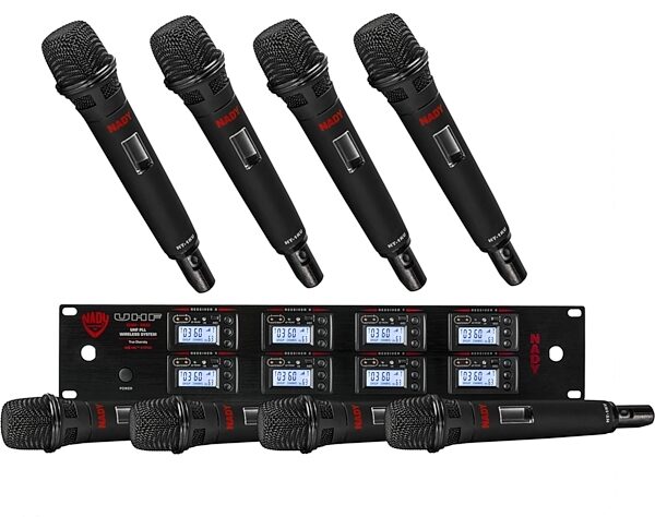 Nady 8W-1KU HT 8-Channel Handheld Wireless Microphone System, Action Position Back