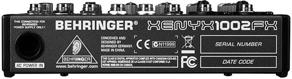 Behringer XENYX 1002FX Mixer with Effects, Rear