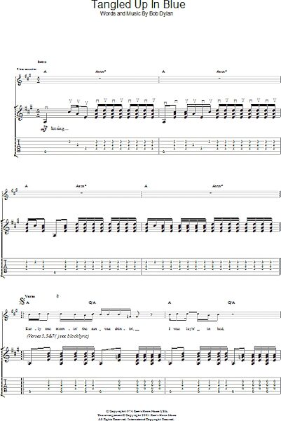 Tangled Up In Blue - Guitar TAB, New, Main