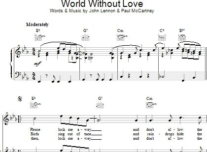 World Without Love - Piano/Vocal/Guitar, New, Main