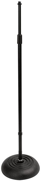 On-Stage MS7201QTR Quarter-Turn Round Base Microphone Stand, Black, Main