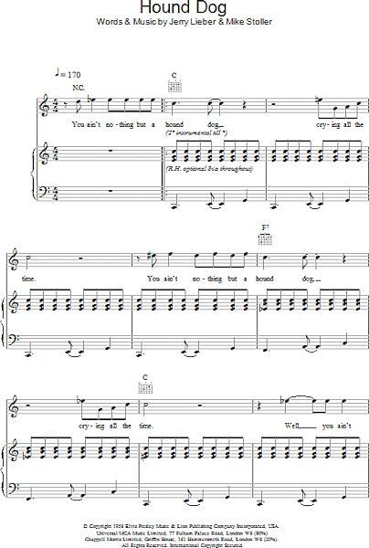 Hound Dog - Piano/Vocal/Guitar, New, Main